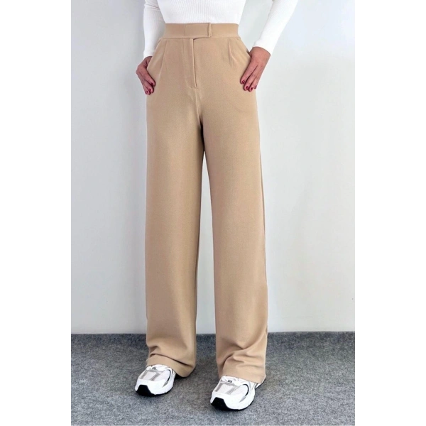 Kadın Likralı Cırt Kapama Palazzo Pantolon LQ34