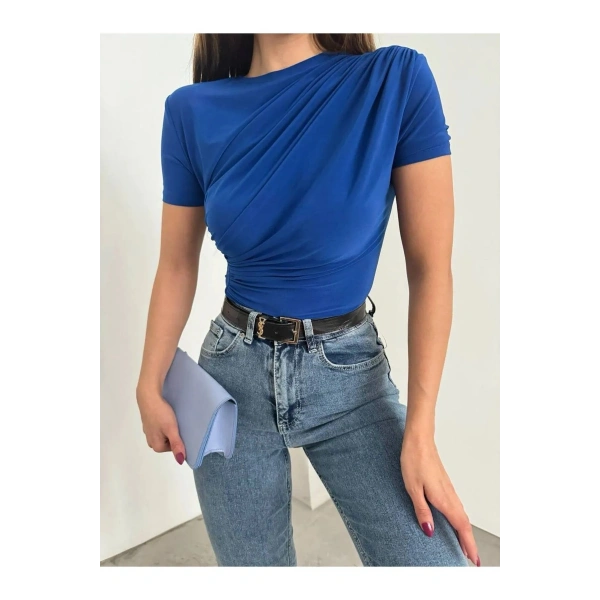 Büzgülü Kısa Kol Bluz