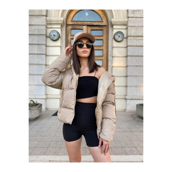 Kadın Çift Taraflı Uzun Şişme Mont