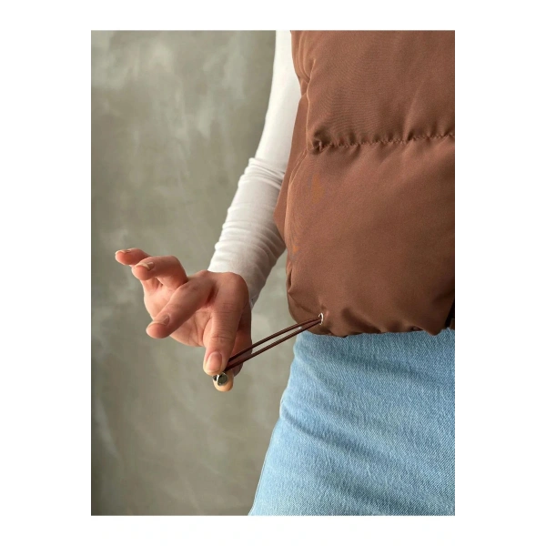 Kadın Kısa Crop Şişme Yelek