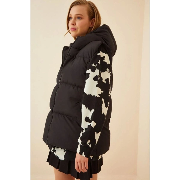 Şişme Yelek Kapşonlu Şişme Yelek Kapüşonlu Kolsuz Şişme Yelek Mont Kaban