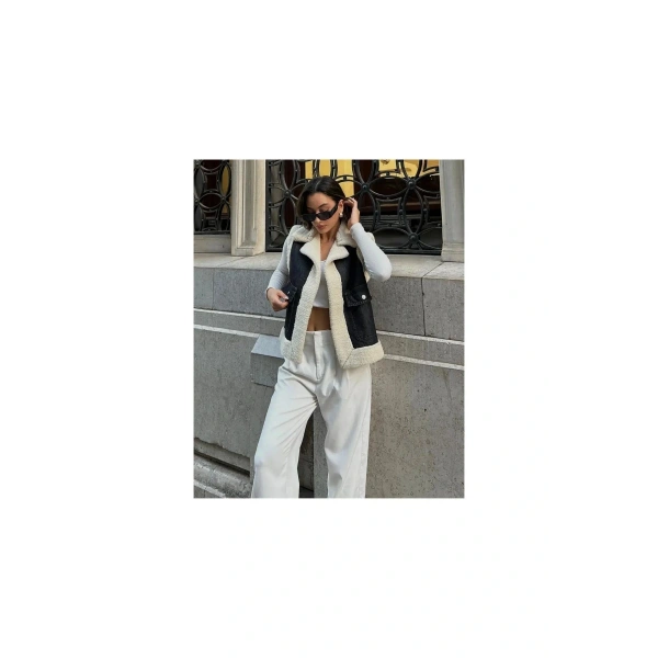 Kadın Siyah Kot Yelek