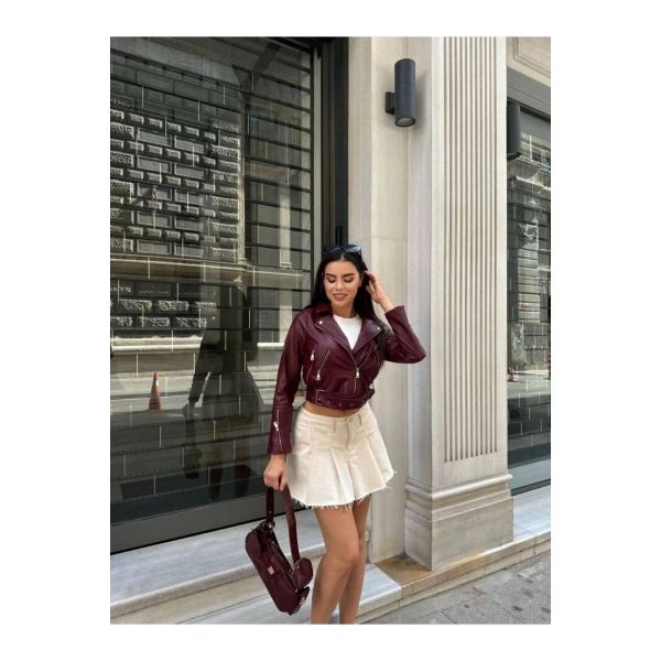 Kadın Deri Ceket Dikişsiz