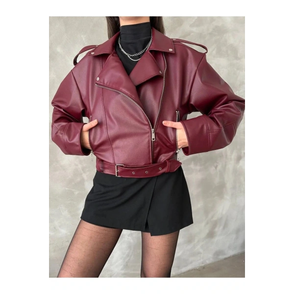 Kadın Oversize Kemerli Kadın Yeni Tarz Ceket