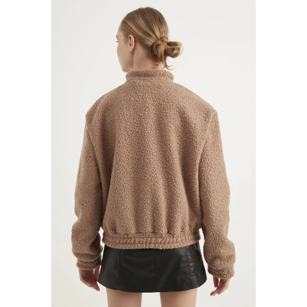 Kadın Bisküvi Astarlı Buklet Bomber Ceket