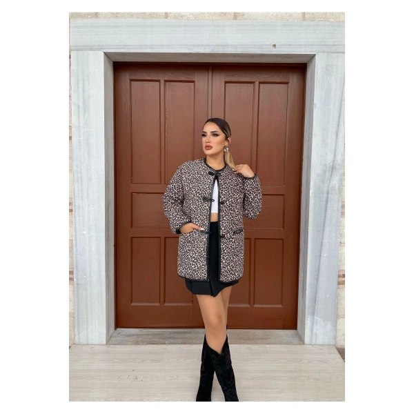 İÇİ DERİ TEDDY KUMAŞ BİYELİ ÇOBAN DÜĞMELİ CEKET MONT