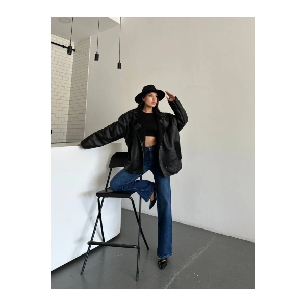 Dokulu Süet İçi Kürk Oversize Zr Mont