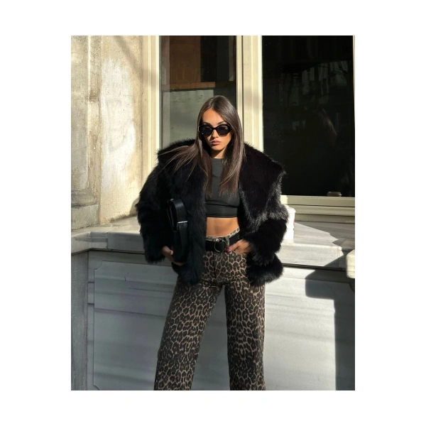 Yumuşak Dokunuşlu Oversize Premium Kürk Peluş Mont
