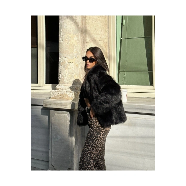 Yumuşak Dokunuşlu Oversize Premium Kürk Peluş Mont