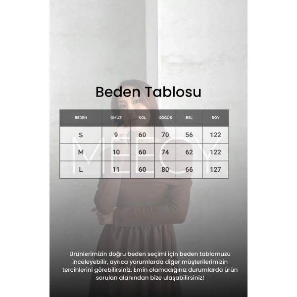 MNK MODEL GENİŞ ETEKLİ BÜZGÜ TESETTÜR ELBİSE