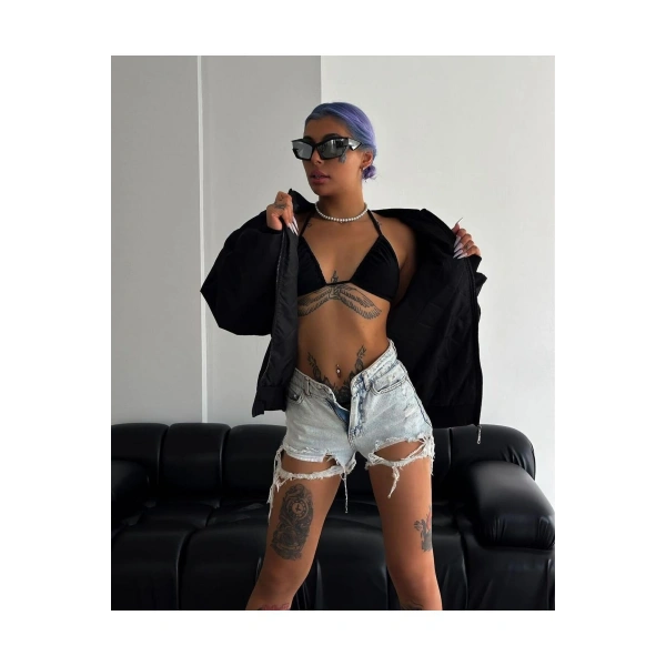 Unisex Bay uyumlu Siyah Bomber Ceket
