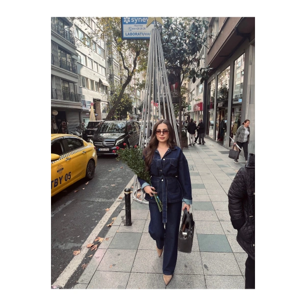Kadın Denim Bağlamalı Kot Takım