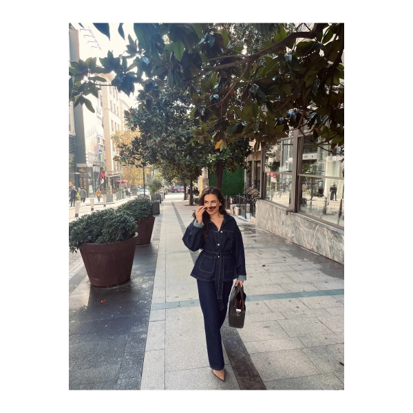Kadın Denim Bağlamalı Kot Takım