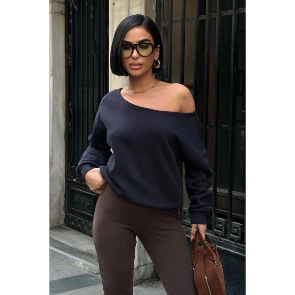 Omuz Detaylı Uzun Kollu Zr Model Sweatshirt