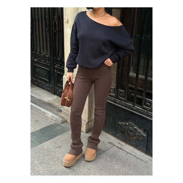 Omuz Detaylı Uzun Kollu Zr Model Sweatshirt