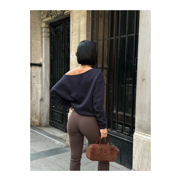 Omuz Detaylı Uzun Kollu Zr Model Sweatshirt