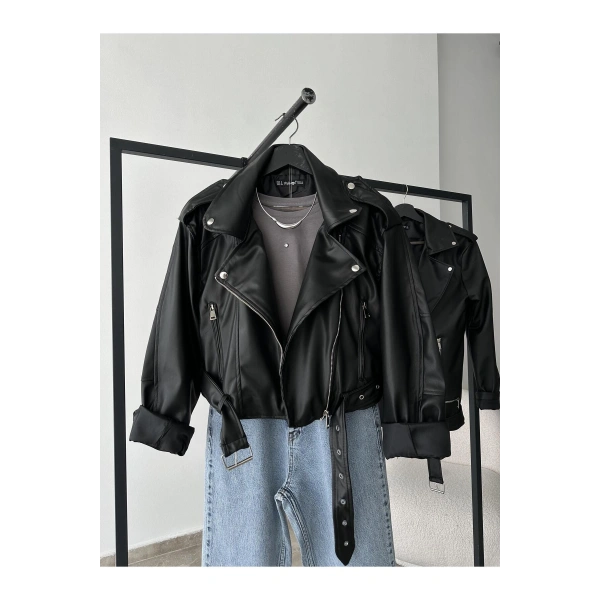 Leather Siyah Deri Ceket