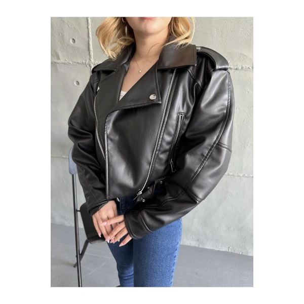 Leather Siyah Deri Ceket