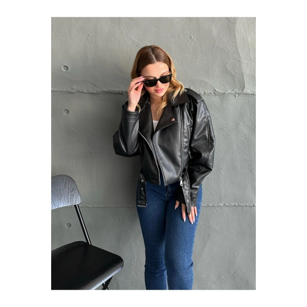 Leather Siyah Deri Ceket
