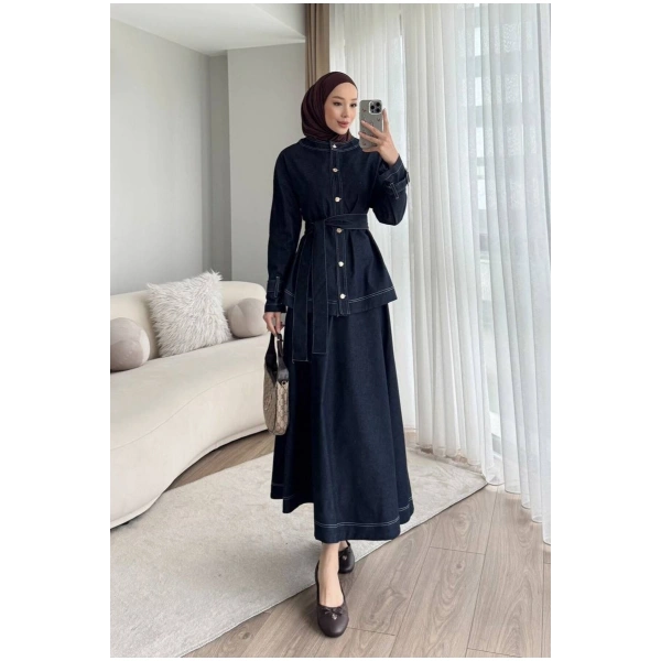 Tesettür Denim İkili Takım