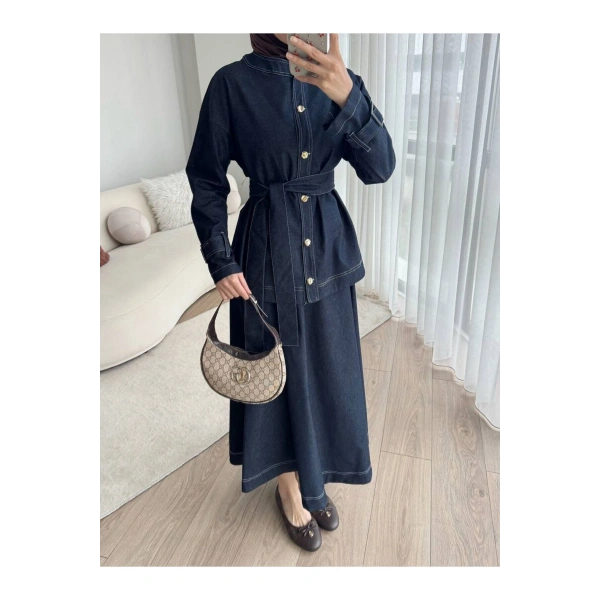 Tesettür Denim İkili Takım