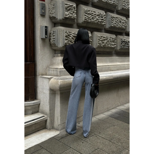 Jean Yüksek Taşlı Pantolon