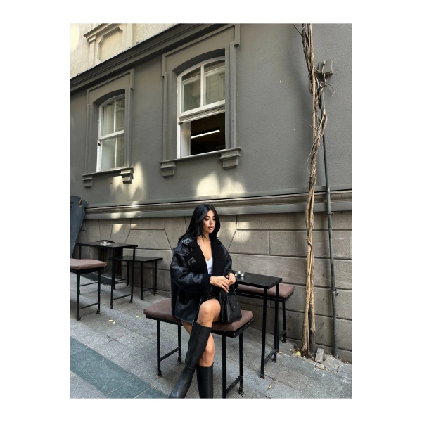 Kadın Siyah Oversize Ceket