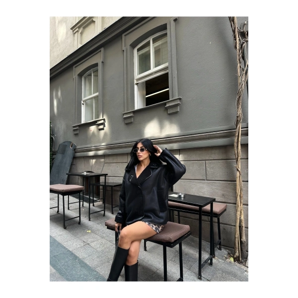 Kadın Siyah Oversize Ceket