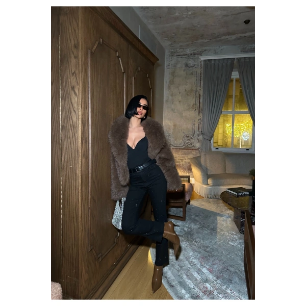 Kadın Taşlı Jeans Kot Pantolon