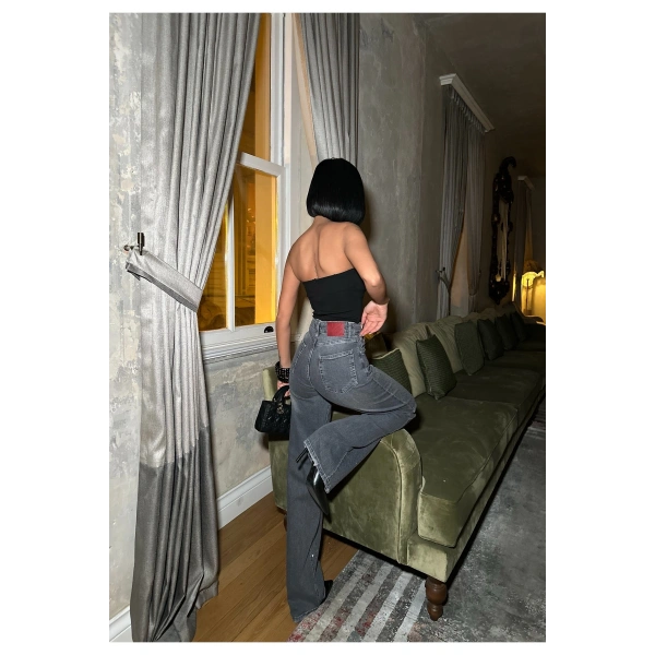 Kadın Taşlı Jeans Kot Pantolon