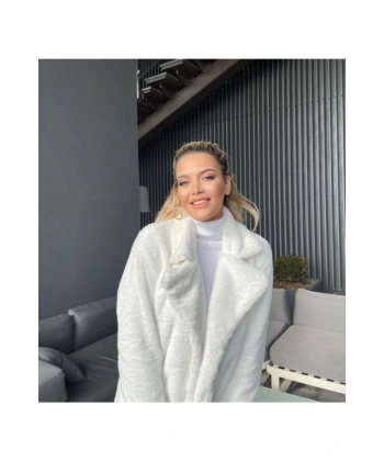 Peluş Ceket Yaka Peluş Kaban