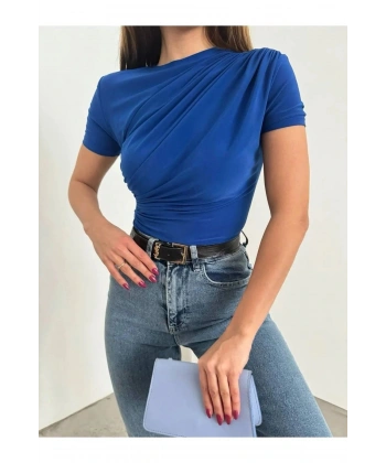Büzgülü Kısa Kol Bluz