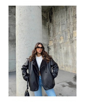 İçi Kürklü Oversize Ceket LQ