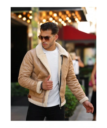 Erkek Kürklü Deri Ceket