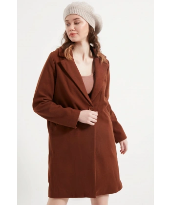 Kadın Çikolata Kaşe Kaban