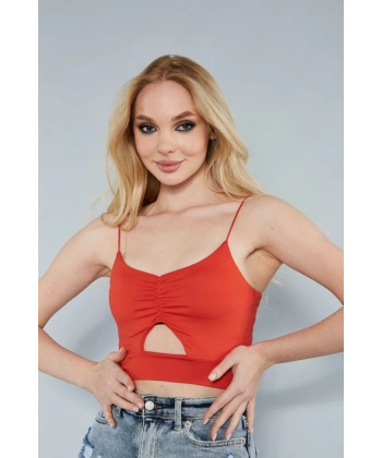 Kadın Göğüs Detaylı Ip Askılı Büstiyer