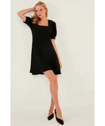 Kadın Siyah Örme Elbise