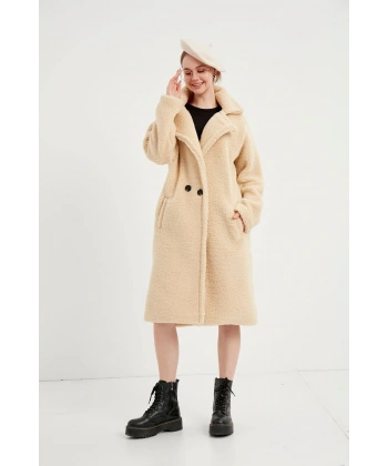 Kadın Uzun Peluş Kaban