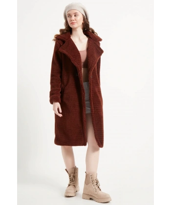Kadın Uzun Peluş Kaban