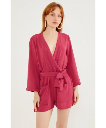 Kuşaklı Şort Tulum Elbise