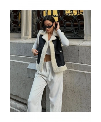 Kadın Siyah Kot Yelek