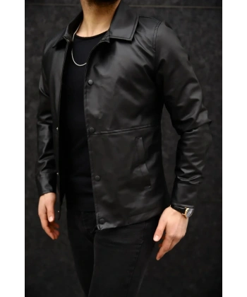 Erkek Siyah Deri Ceket
