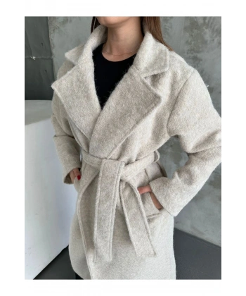 YÜN SAÇAKLI KAŞE KUMAŞ PİNTEREST KUŞAKLI KABAN