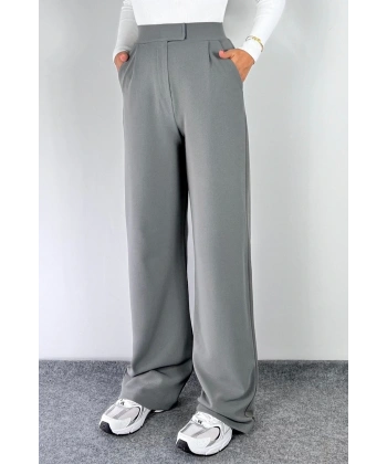 Kadın Likralı Cırt Kapama Palazzo Pantolon LQ34