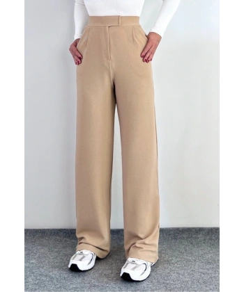 Kadın Likralı Cırt Kapama Palazzo Pantolon LQ34