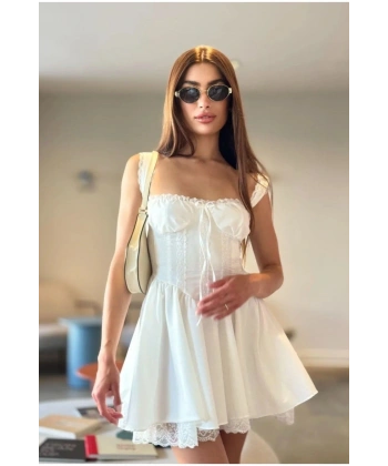 DANTELLİ ASKILI ELBİSE