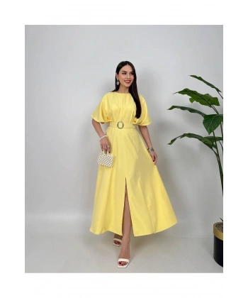 Sarı Kemerli Elbise