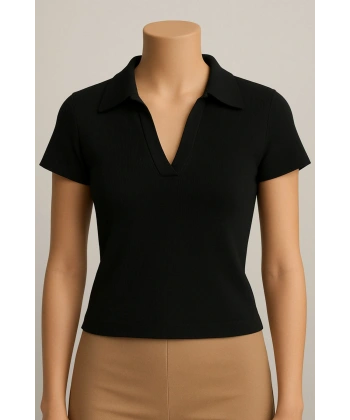 Kadın V Yaka Kaşkorse Bluz