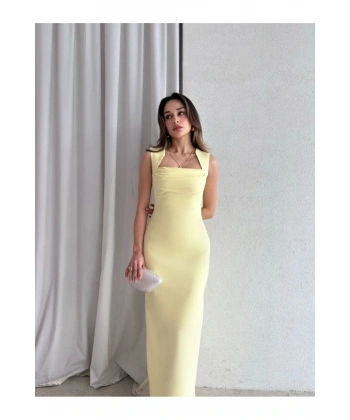 Kadın Maxi Elbise - Sarı