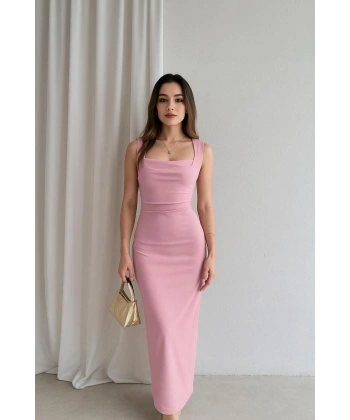 Kadın Maxi Elbise - Pembe